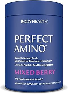 PerfectAmino Powder - BCAA and EAA Powder for Pre and Post Workout - Amino Acid Energy Drink for Men and Women to Support Lean Muscle and Recovery - Mixed Berry - 60 Servings