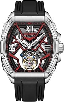 Tonneau Men Tourbillon Watches Skeleton Luminous Hand Wind Analog Men Wristwatches Sapphire Crystal Waterproof Luxury Business Watch for Men 7059