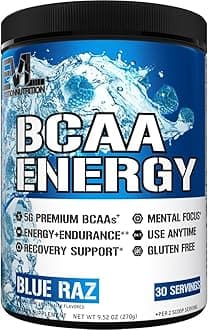 Nutrition BCAA Energy - High Performance, Energizing Amino Acid Supplement for Muscle Building, Recovery, and Endurance, Blue Raz (30 Servings)