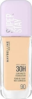 Maybelline New York Super Stay up to 30HR Lumi-Matte Foundation, Medium-Full Coverage, Vegan Formula*, Amino Acids, Niacinamide, Vitamin E, All Day Wear - Shade: 90