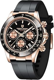 Pagani Design Homage Men's Quartz Watches Japan Movement Ceramic Bezel Stainless Steel Screw-in Crown Waterproof Sport Chronograph Watch Fashion Casual Synthetic Sapphire Mirror 1644 Wrist Watch