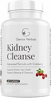 Kidney Cleanse Advanced Formula with Cranberry Extract, Kidney, Urinary Tract & Bladder Detox and Cleanse - 60 Capsules