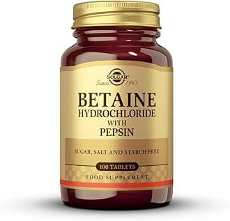 Solgar Betaine Hydrochloride with Pepsin Tablets - Pack of 100 - Maintains Healthy Digestion - Gluten Free