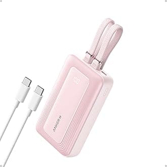 Anker Zolo Power Bank, 10,000mAh 30W Max Fast Portable Charger with Built-in USB-C and MFi Certified Lightning Cables, USB-C&A, Battery Pack for iPhone 16/15 Series, MacBook, Galaxy