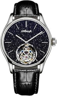 Waterproof Tourbillon 100% Real Diamond Flying Tourbillon Skeleton Mechanical Luxury Watches Wristwatch for Men Sapphire Leather Strap Silver