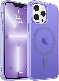 Magnetic for iPhone 13 Pro Max Case, [Compatible with MagSafe] [10 FT Military Grade Drop Protection] Slim Translucent Matte Shockproof Anti-Scratch Phone Case, Light Purple
