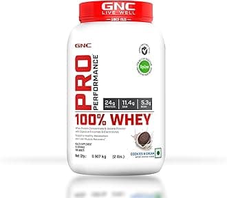 Pro Performance 100% Whey Protein Powder | Boosts Strength & Endurance | Builds Lean Muscles | Fastens Muscle Recovery | Formulated In USA | 24g Protein | 5.5g BCAA | Cookie & Cream | 2 lbs