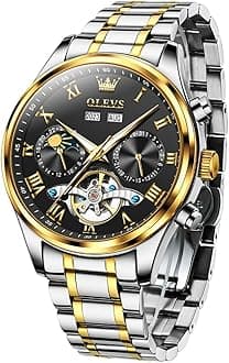 Men's Casual Fashion Waterproof Gold Stainless Steel Band Quartz Gold Watches Gifts for Men