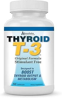 Fat Burning Metabolism Boosting Supplement, Thyroid T-3, 60 Capsules, Off-white, 120