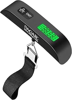 BAGAIL Digital Luggage Scale, 110lbs Hanging Baggage Scale with Backlit LCD Display, Portable Suitcase Weighing Scale, Travel Luggage Weight Scale with Hook, Strong Straps for Travelers