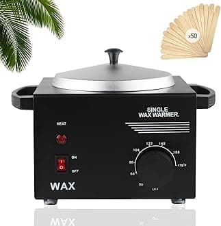 Wax Machine with Hair Removal Kit: Hard Wax Pot, Body Wax Melt Warmer, and 50 Applicator Sticks
