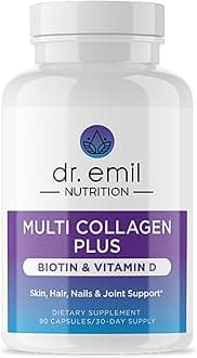 DR. EMIL NUTRITION Multi Collagen Peptides Plus Biotin and Vitamin D - Biotin and Collagen Supplements for Hair Skin and Nails - Biotin Pills for Hair Growth