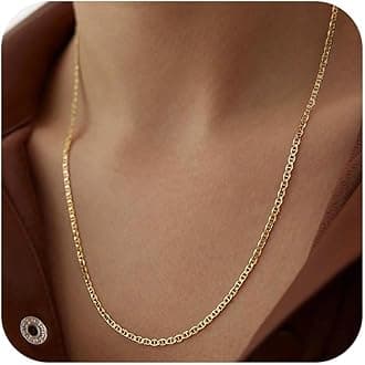 Turandoss Gold Chain Necklace for Women Trendy - Dainty 14K Real Gold Plated Cuban Necklace Snake Necklace Disc Chain Necklace Gold Multi Layered Paperclip Chain Necklace Gold Jewelry Gifts for Women