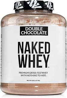 NAKEDWhey Double Chocolate Grass Fed Whey Protein Powder, No GMO, No Soy, and Gluten Free. Nothing Artificial, Aid Growth and Recovery - 53 Servings