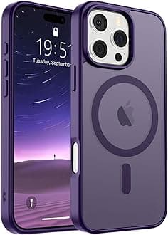 SUPFINE Magnetic for iPhone 16 Pro Case [Compatible with MagSafe] [10 FT Military Grade Drop Protection] Slim Translucent Matte Shockproof with Anti-Fingerprint Phone Case,Dark Purple
