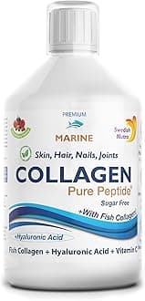 Swedish Nutra Hydrolyzed Marine Collagen Liquid Supplement - 500 ml, 20 Day Supply | Pure Peptide & Vitamins for Healthy Hair, Skin, Nails & Joints I 100% Natural Berry Flavour | for Men & Women