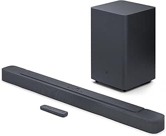 Bar 2.1 Deep Bass (MK2) 2.1 Channel Soundbar with Wireless Subwoofer, 300W Total Power, Immersive Surround Sound, Built-In Dolby, Bluetooth Stream, HDMI/Optical Connect - Black, JBLBAR21DBM2BLKUK
