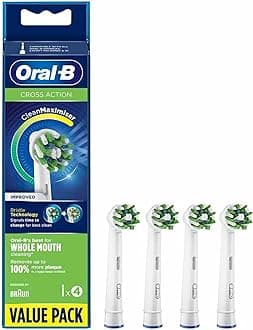 CrossAction Toothbrush Heads Pack Of 4 Replacement Refills For Electric Rechargeable Toothbrush