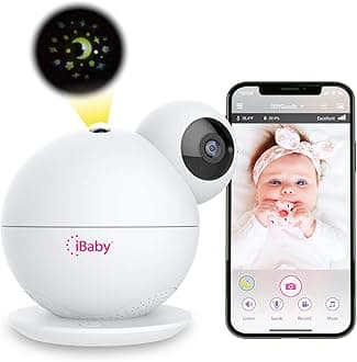 M8 2K Smart Baby Monitor, 355° Pan 110° Tilt and 2-Way Talk, Video Baby Monitor with Crying and Motion Alerts, Moonlight Projector, Temperature/Humidity Alerts, for iOS/Android