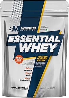 Essential Whey Protein [1Kg,Double Rich Chocolate]|24G Protein Per Serving,Improved Strength,Muscle Building,1 Count,24 Grams