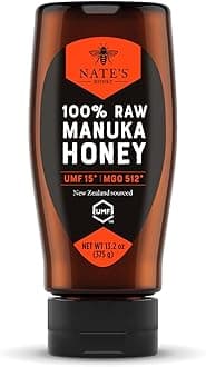Nate's Raw Manuka Honey New Zealand MGO 512+ | UMF Certified 15+ | 13.2 oz Squeeze Bottle