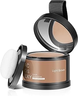 Root Touch Up Hair Powder, Instantly Root Cover Up Hairline Shadow Powder,Hairline Powde for Women Eyebrows, Gray Hair Coverage Touch Up For Men Beard Line,Bald Spots (Light Brown)