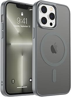 Magnetic for iPhone 13 Pro Max Case, [Compatible with MagSafe] [Military Grade Drop Protection] Translucent Matte Shockproof Anti-Scratch Phone Cover, Dark Gray