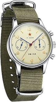 Retro Chronograph Men Watches ST1901 Mechanical Movement Hand Winding Men Wristwatches Sapphire Crystal Waterproof Military Pilot Watch for Men