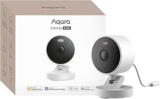 Aqara G100, 2K Indoor/Outdoor Security Camera, HomeKit Secure Video, 2-Way Audio, Spotlight Color/IR Night Vision, AI Detection, 140° FOV, Wi-Fi 6, Supports HomeKit, Alexa, Google and IFTTT, White