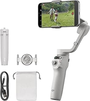 Osmo Mobile 6, 3-Axis Phone Gimbal, Object Tracking, Built-in Extension Rod, Portable and Foldable, Gimbal Stabilizer for iPhone, Android, YouTube TikTok Video, Platinum Gray