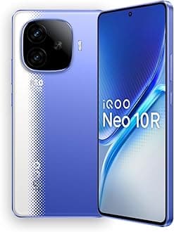 iQOO Neo 10R 5G (Raging Blue, 8GB RAM, 128GB Storage) | Snapdragon 8s Gen 3 Processor | India's Slimmest 6400mAh Battery Smartphone | Segment's Most Stable 90FPS for 5 Hours
