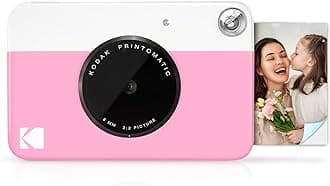 KODAK Printomatic Full-Color Instant Print Digital Camera, Zink 2x3" (5.1x7.5 cm) Sticky-Back Photo Paper, 5MP, Portable, Creative Fun Gift for Birthday, Christmas, Holiday, Pink