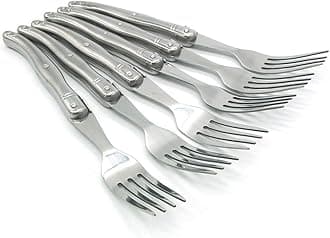KeepingcooX® Laguiole Steak Forks of 6, Polished Stainless Steel Dinnerware/Tableware/Flatware/Cutlery Set, Made in China, Reputable Global Manufacturer with Certificate (GMC), Good for Money