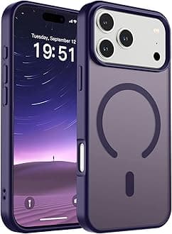 SUPFINE Magnetic for iPhone 17 Pro Max Case (Compatible with MagSafe)(Military Grade Drop Protection) Translucent Matte Shockproof with Anti-Fingerprint Phone Cover 2025,Dark Purple