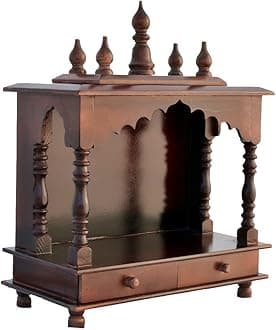 - Kamdhenu Art and Craft Wooden Temple/Home Temple Pooja Mandir Pooja Mandap Temple for Home, 21 Inch