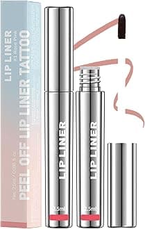 [Rose Pink Peel-Off Lip Liner Tattoo with Brush Tip Applicator 2.5ml] - [Long-Lasting Waterproof Matte Finish Liquid Lip Stain for Natural Daily Makeup & Special Occasions]