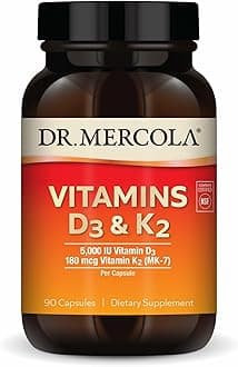 Vitamins D3 & K2 - Supports Immune, Brain, Cardiovascular, Respiratory & Bone Health - GMO-Free, Gluten-Free & Soy-Free - 90 Capsules (90 Servings)