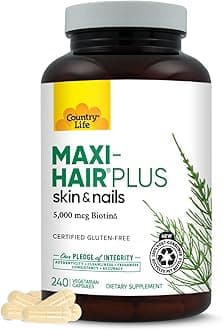 Country Life, Maxi-Hair Plus Biotin, Supports Healthy Hair, Skin and Nails, Daily Supplement, 240 ct