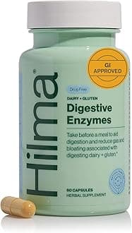 Digestive Enzymes for Women, Bloating Relief with Turmeric, Dandelion Root and Gluten Digestive Enzymes, Natural Gluten and Dairy Relief Pills, 60 Vegan Capsules