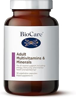 BioCare Adult Multivitamins & Minerals - One-A-Day Comprehensive Vegan Formula - for Energy, Immunity, Nervous System & Bone Support - 30 Capsules