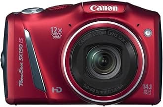 Canon PowerShot SX150 IS 14.1 MP Digital Camera with 12x Wide-Angle Optical Image Stabilized Zoom with 3.0-Inch LCD (Red) (OLD MODEL)