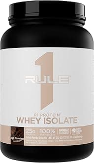 Rule1 1 Whey Protein Powder Dark Chocolate| 25g protein| 24 servings 1.78 Lbs (780 grams)