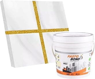 Resin Epoxy Grout - 1 Kg-3 Kg & 5 Kg - Goldan_ Glitter-Sparkle Colors Tile Grout_Fastobond | 3 Components Only | Premixed Glitter For Uniform Finish (1 Kg, Yellow Golden), 1 Bucket
