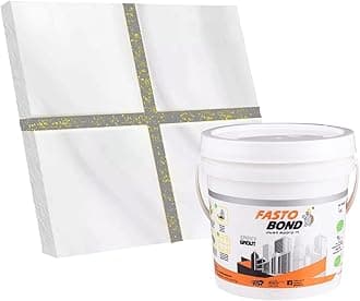 Resin Epoxy Grout - 1 Kg-3 Kg & 5 Kg - Goldan_ Glitter-Sparkle Colors Tile Grout_Fastobond | 3 Components Only | Premixed Glitter For Uniform Finish (5 Kg, Stone Gray Golden), 1 Bucket