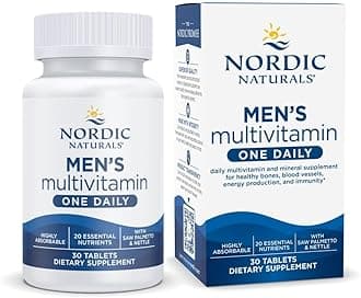 Men’s Multivitamin One Daily - Bone, Energy, & Blood-Vessel Support - Immunity Supplement - 20 Essential Nutrients - 30 Tablets - 30 Servings