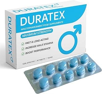 DURATEX by Hilman Blue Pills for Men Endurance - Premium Strong 100mg Tablets for Enhanced Stamina Firm Performance Power Booster Herbal Male Food Supplements for Long Lasting (40 Count (Pack of 1))