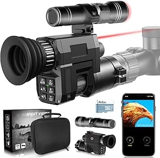 WiFi Digital Night Vision Scope for Rifles, 1313FT Night Vision Monocular, IR Focus Adjustable, Save Photos & Videos, with 850nm IR Illuminator, Red Dot, 4X Optical Zoom