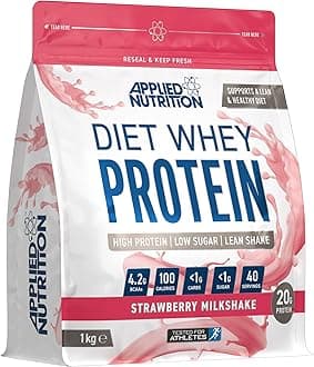 Applied Nutrition Diet Whey High Protein Powder, Low Carb & Sugar, Weight Loss with CLA, L Carnitine, Green Tea, PhD Supplement, Starwberry, 1000 g