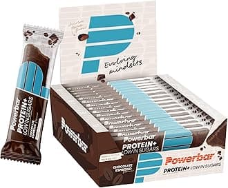 Powerbar - Protein Plus - Low Sugar - Chocolate Espresso - 16x35g - High Protein Low Sugar Bars - Palm Oil Free