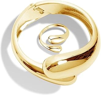 Stretch Bracelet Triple Wrap Bracelets for Women Trendy Gold Chunky Cuff Bracelet Wrap Bangle Bracelets for Women Silver/Gold Bracelet Interlocking Omega Stretch Bracelet Leather Layered Bracelets Christmas Gifts Inside Diameter is Roughly 0.22-0.26 Inches